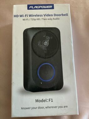F1 HD Wi‑Fi Wireless Video Doorbell — Black Mode F-1